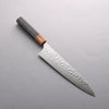 Yoshimi Kato Silver Steel No.3 Hammered(Maru) Gyuto 240mm Ebony (ferrule: Orange Resin) Handle - Seisuke Knife - Slide 1