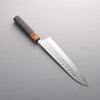 Yoshimi Kato Silver Steel No.3 Hammered(Maru) Gyuto 240mm Ebony (ferrule: Orange Resin) Handle - Seisuke Knife - Slide 2