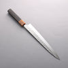 Yoshimi Kato Silver Steel No.3 Hammered(Maru) Sujihiki 270mm Ebony (ferrule: Orange Resin) Handle - Seisuke Knife - Slide 2