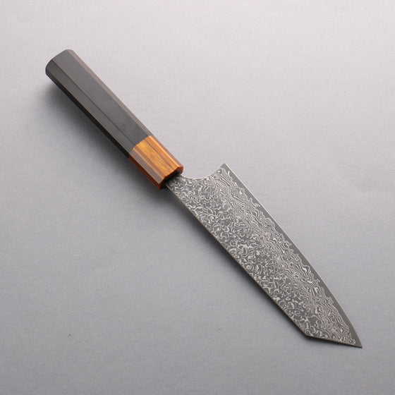 Yoshimi Kato VG10 Black Damascus Bunka 170mm Ebony (ferrule: Orange Resin) Handle - Seisuke Knife