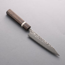  Yoshimi Kato SG2 Black Damascus Kiritsuke Petty-Utility 150mm Sandalwood with White Ring Handle - Seisuke Knife