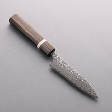  Yoshimi Kato SG2 Black Damascus Petty-Utility 120mm Sandalwood with White Ring Handle - Seisuke Knife