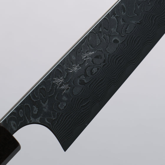 Yoshimi Kato SG2 Black Damascus Small Bunka 130mm Sandalwood with White Ring Handle - Seisuke Knife