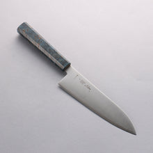  Seisuke Blue Super Migaki Polish Finish Santoku 180mm Stabilized wood Handle - Seisuke Knife