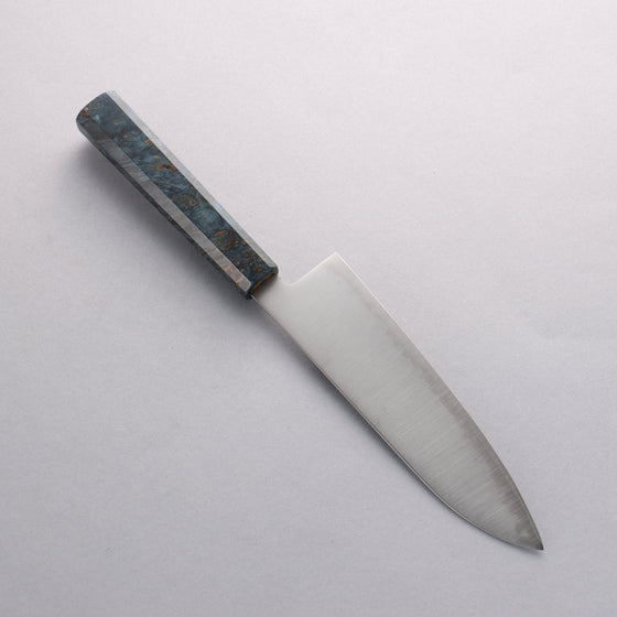 Seisuke Blue Super Migaki Polish Finish Santoku 180mm Stabilized wood Handle - Seisuke Knife