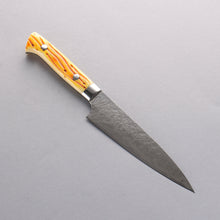  Takeshi Saji SG2 Diamond Finish Damascus Petty-Utility 150mm Orange Cow Bone Handle - Seisuke Knife