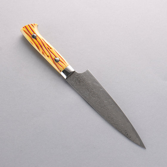 Takeshi Saji SG2 Diamond Finish Damascus Petty-Utility 150mm Orange Cow Bone Handle - Seisuke Knife