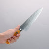 Takeshi Saji SG2 Diamond Finish Damascus Gyuto 180mm Orange Cow Bone Handle - Seisuke Knife - Slide 4