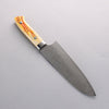 Takeshi Saji SG2 Diamond Finish Damascus Santoku 180mm Orange Cow Bone Handle - Seisuke Knife - Slide 2