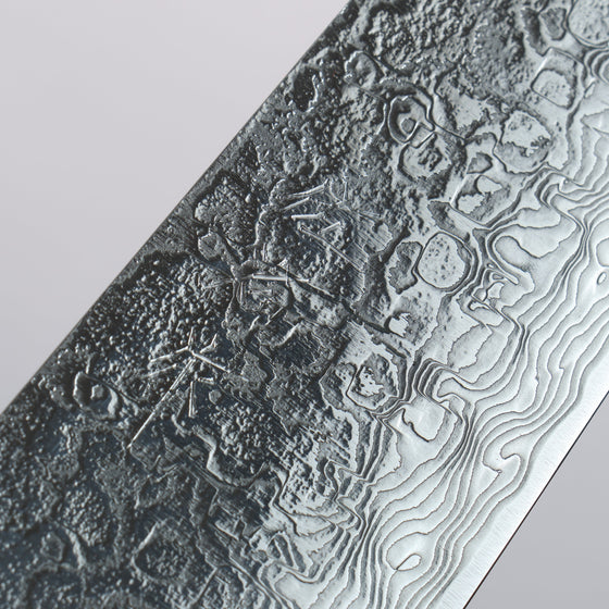 Takeshi Saji SG2 Diamond Finish Damascus Gyuto 210mm Orange Cow Bone Handle - Seisuke Knife