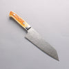 Takeshi Saji SG2 Diamond Finish Damascus Bunka 180mm Orange Cow Bone Handle - Seisuke Knife - Slide 6