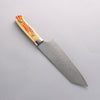 Takeshi Saji SG2 Diamond Finish Damascus Bunka 180mm Orange Cow Bone Handle - Seisuke Knife - Slide 7