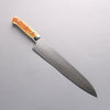 Takeshi Saji SG2 Diamond Finish Damascus Gyuto 270mm Orange Cow Bone Handle - Seisuke Knife - Slide 1