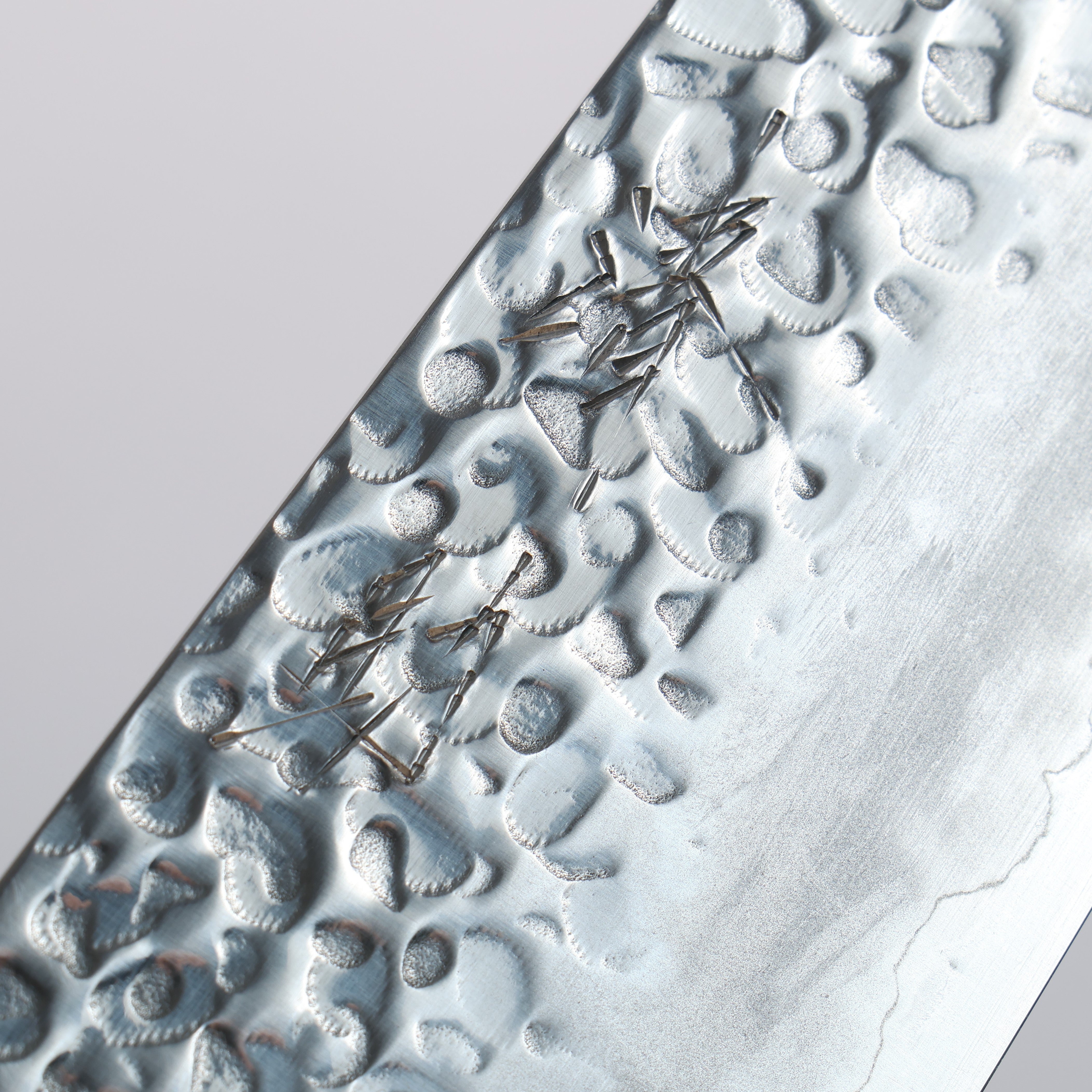 Seisuke Silver Steel No.3 Hammered Santoku 180mm Walnut (With Double Black Pakka wood) Handle - Seisuke Knife