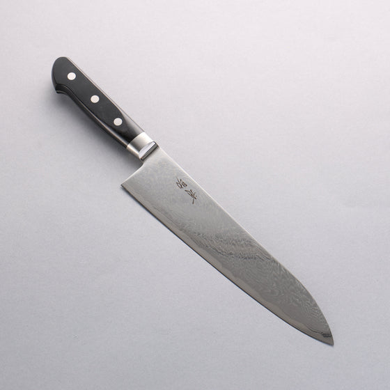 Seisuke Nami AUS10 Mirrored Finish Damascus Gyuto 210mm Black Pakka wood Handle - Seisuke Knife