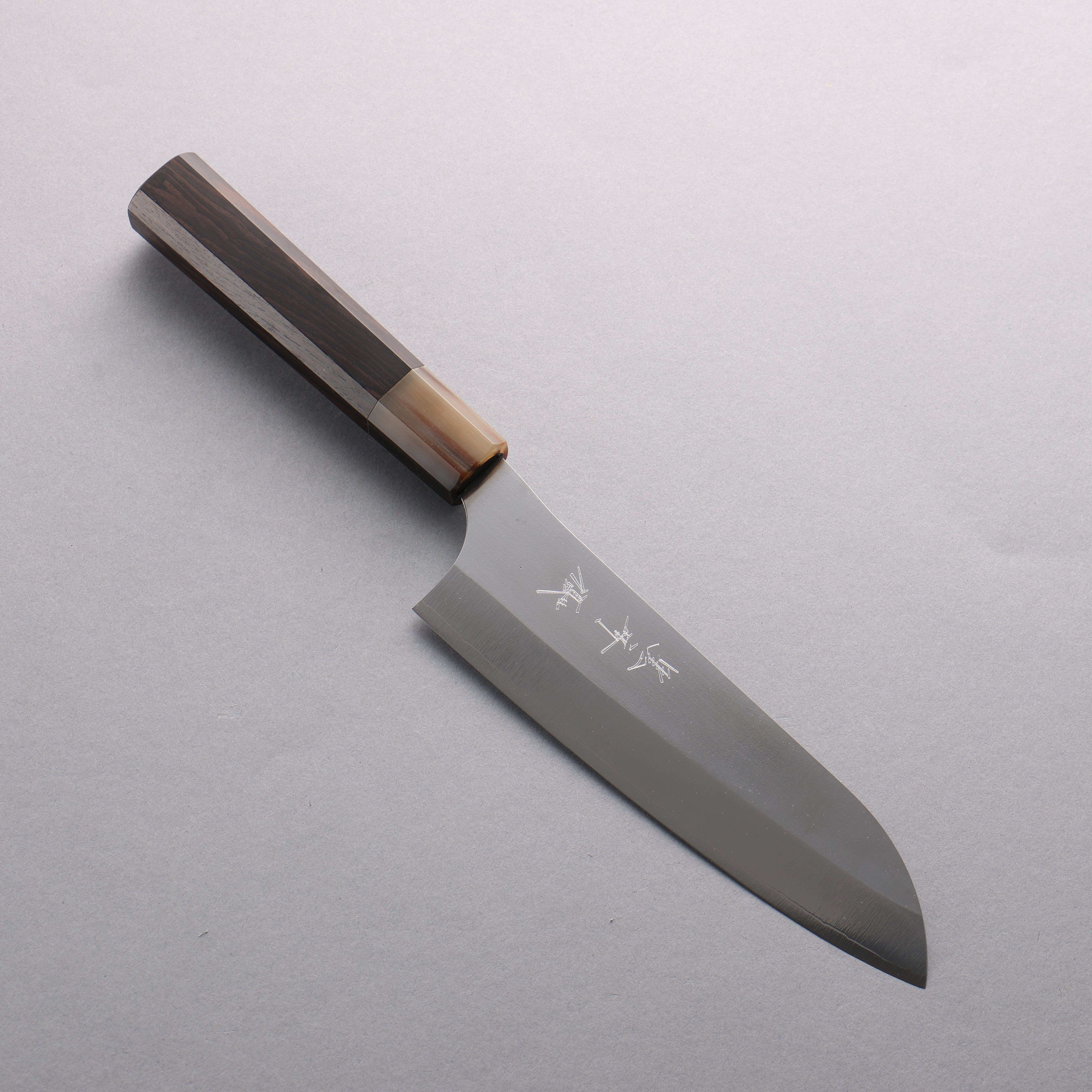 Yu Kurosaki New Gekko Ryu VG-XEOS Santoku 170mm Ebony Wood (ferrule: White Water Buffalo Horn) Handle - Seisuke Knife