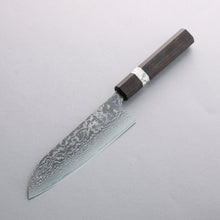  Anryu VG10 Migaki Finished Damascus Santoku 170mm Rosewood (White Turquoise Ring) Handle - Seisuke Knife