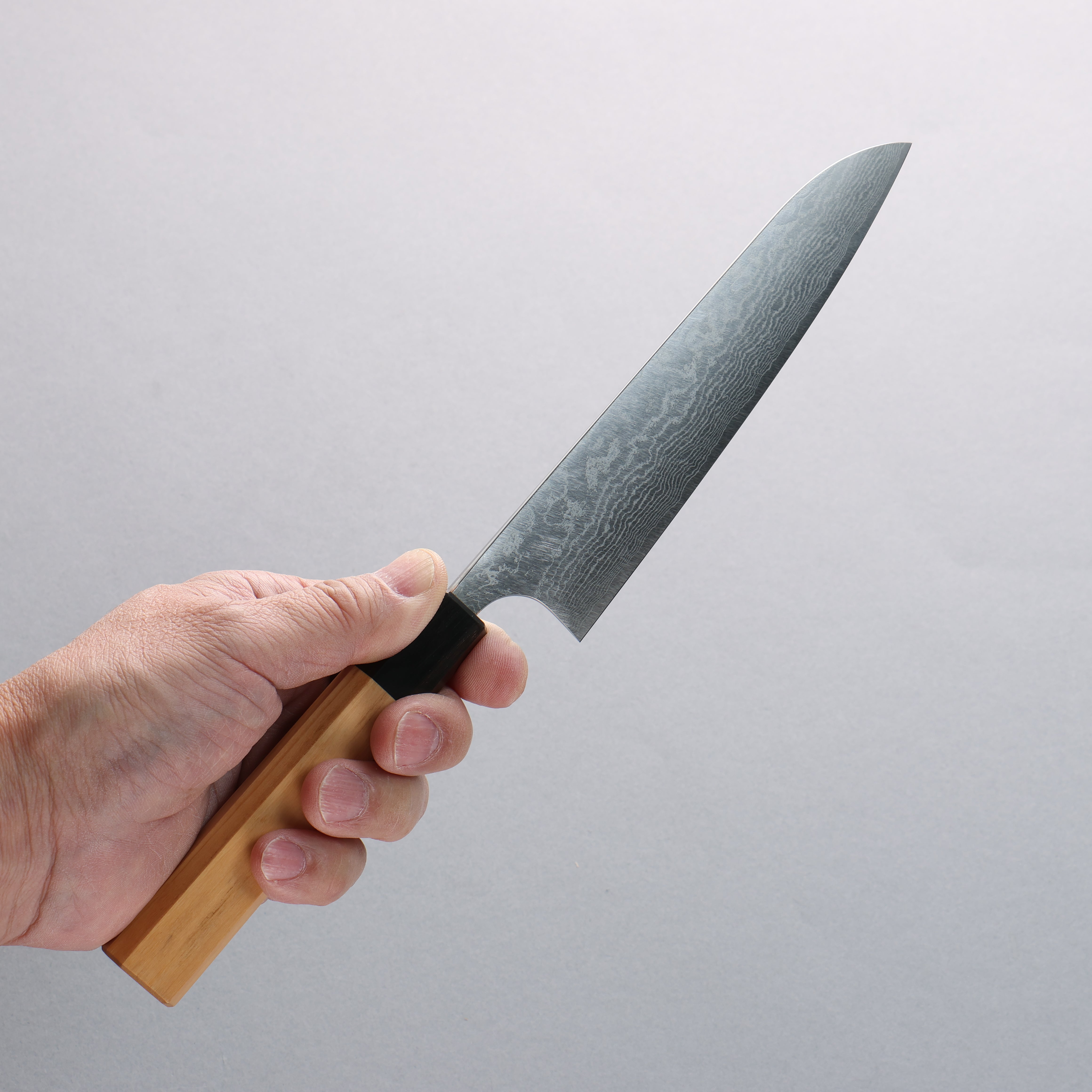 Anryu VG10 Migaki Damascus Petty-Utility 150mm Keyaki Elm Handle - Seisuke Knife