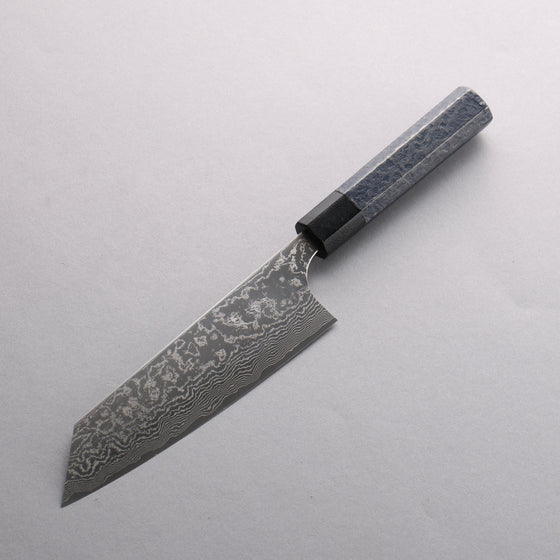 Anryu VG10 Migaki Finished Damascus Bunka 170mm Indigo Color Lacquered Handle - Seisuke Knife