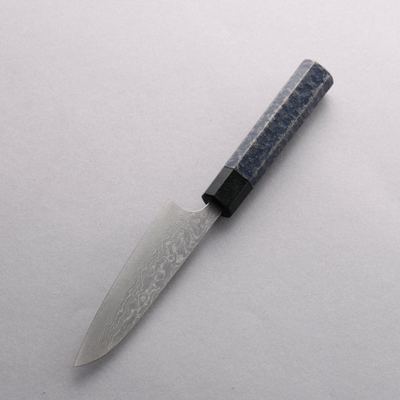 Anryu VG10 Migaki Finished Damascus Petty-Utility 120mm Indigo Color Lacquered Handle - Seisuke Knife