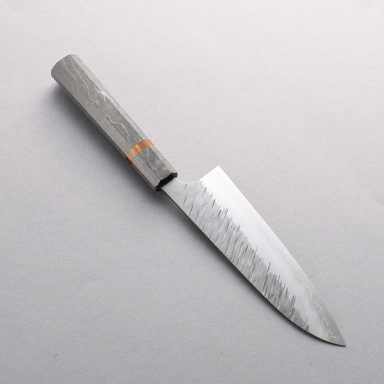 Yu Kurosaki Fujin SG2 Hammered Small Santoku 150mm Stabilized wood (With Acrylic Ring) Handle - Seisuke Knife
