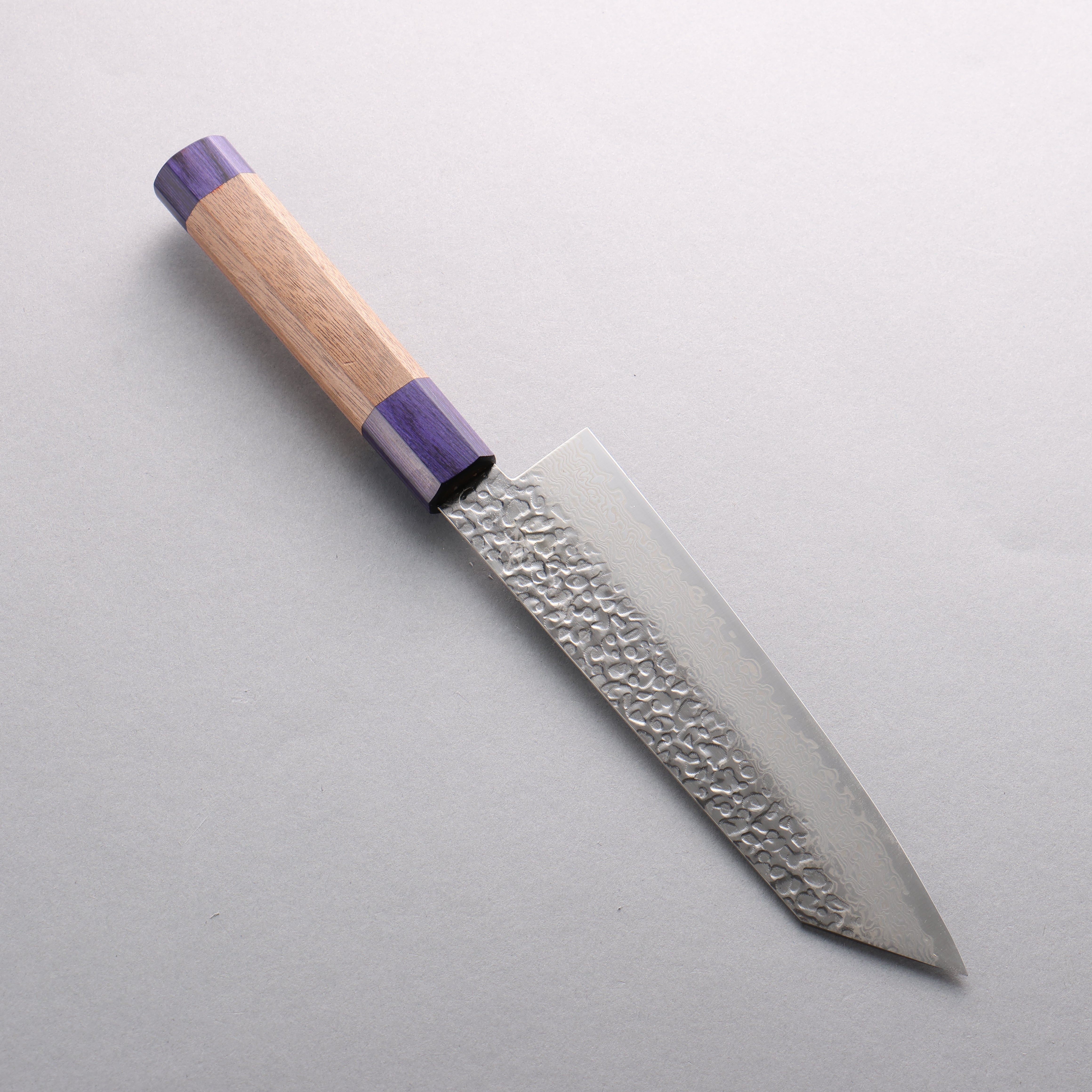 Seisuke Silver Steel No.3 Hammered Damascus Bunka 180mm Walnut (With Double Blue Pakka wood) Handle - Seisuke Knife