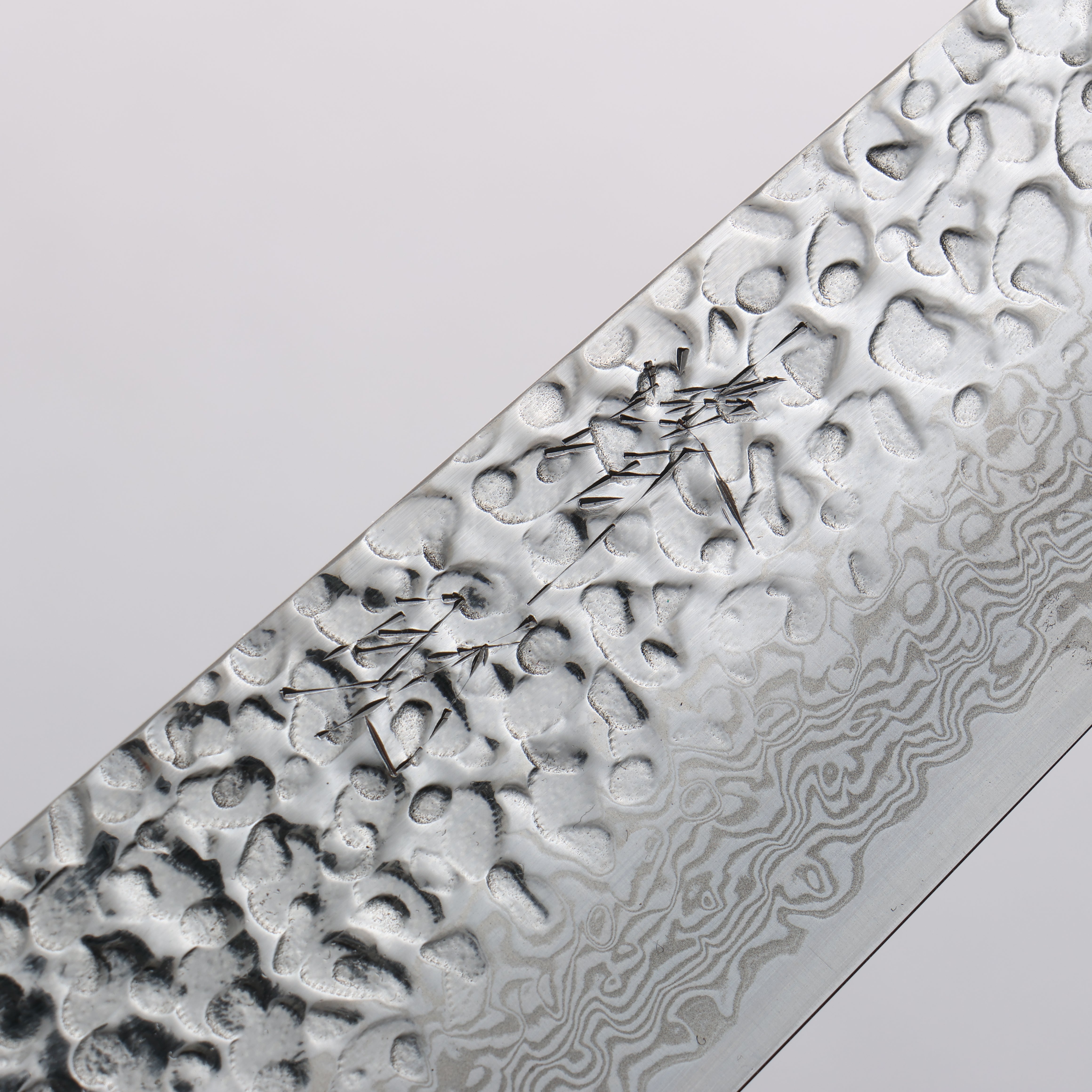 Seisuke Silver Steel No.3 Hammered Damascus Bunka 180mm Walnut (With Double Blue Pakka wood) Handle - Seisuke Knife