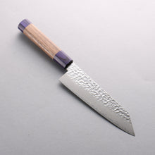  Seisuke Silver Steel No.3 Hammered Damascus Bunka 170mm Walnut (With Double Blue Pakka wood) Handle - Seisuke Knife