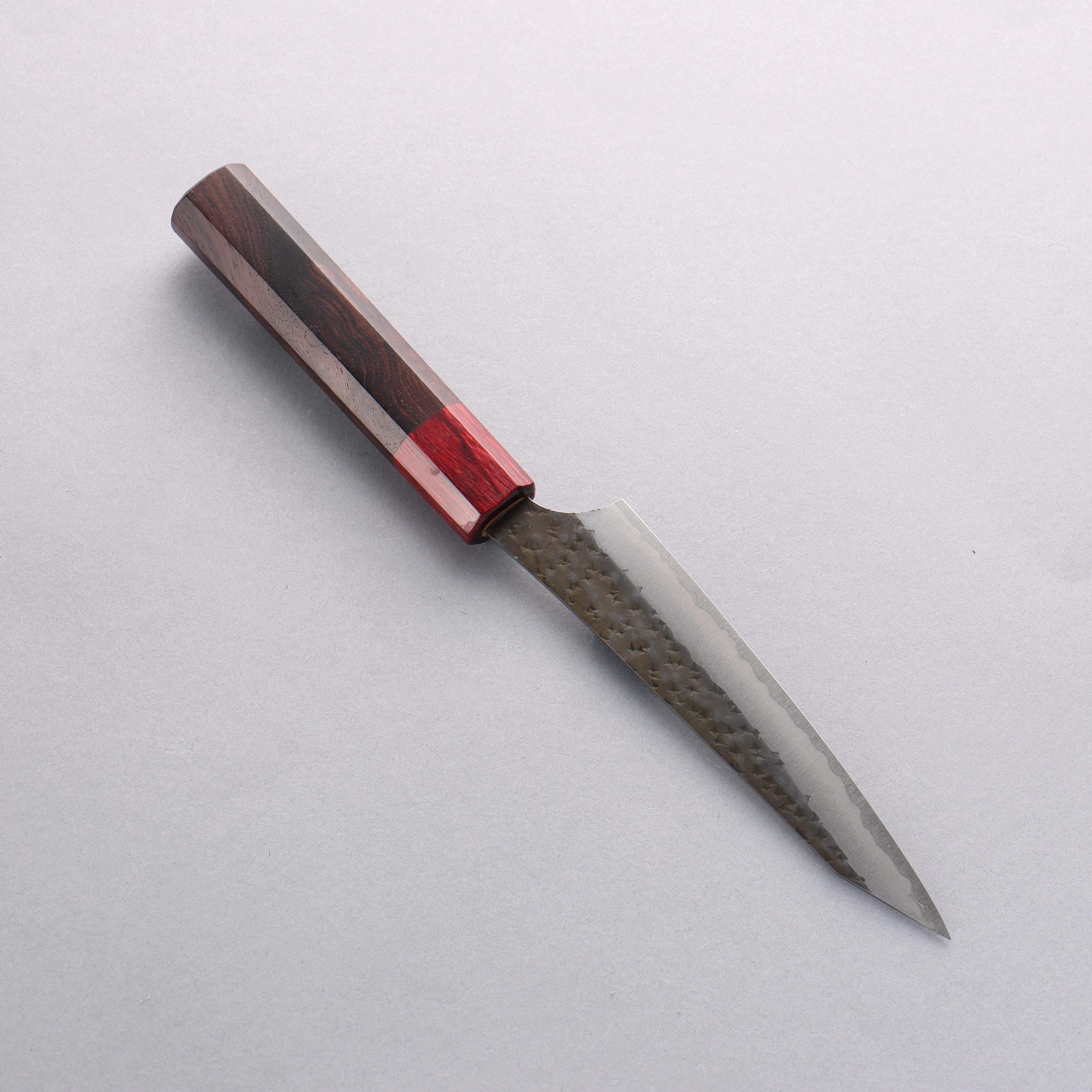 Yu Kurosaki Senko Ei Blue Super Hammered Kurouchi Petty-Utility 130mm Shitan & Red Pakkawood Handle - Seisuke Knife