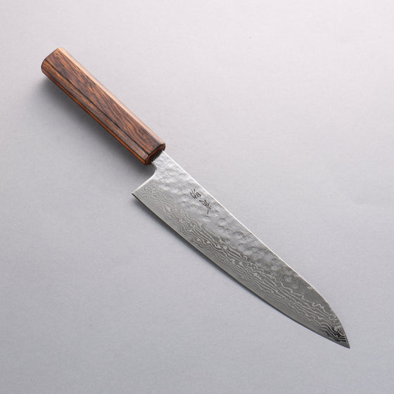 Seisuke Stainless Steel 440C Hammered Damascus Migaki Finished Gyuto 210mm Oak Handle - Seisuke Knife