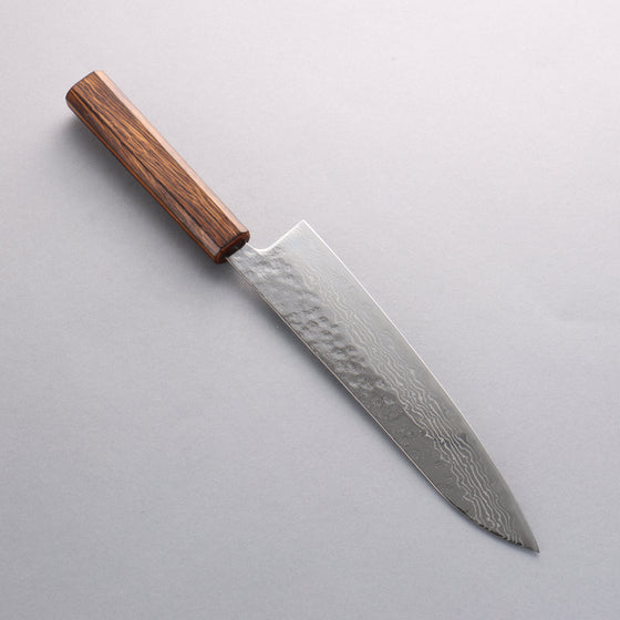 Seisuke Stainless Steel 440C Hammered Damascus Migaki Finished Gyuto 210mm Oak Handle - Seisuke Knife