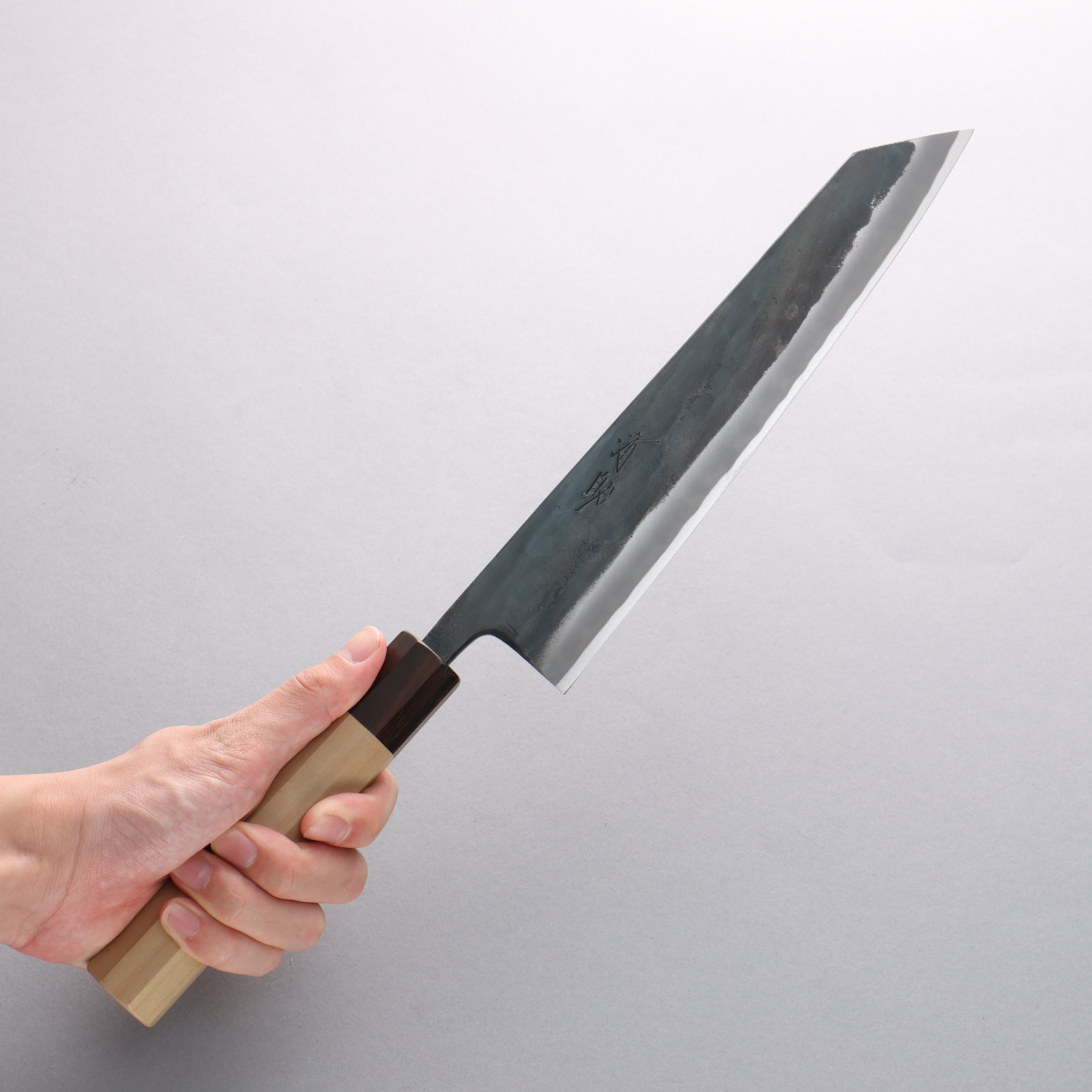Seisuke Blue Super Black Finished Kiritsuke Gyuto 240mm Magnolia (Ferrule: Ebony) Handle - Seisuke Knife