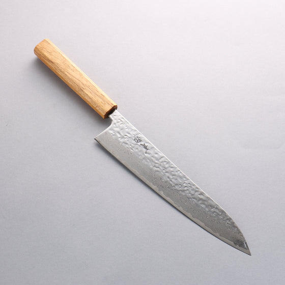 Seisuke Tsukikage AUS10 Migaki Finished Hammered Damascus Gyuto 240mm with Oak Handle - Seisuke Knife