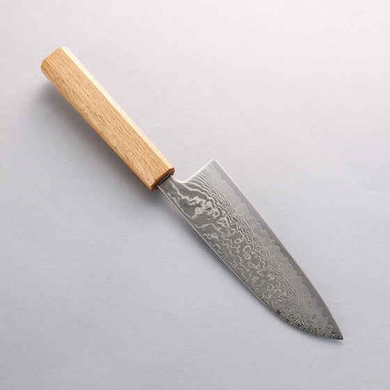 Seisuke SLD 49 Layer Damascus Santoku 165mm with Oak Handle - Seisuke Knife