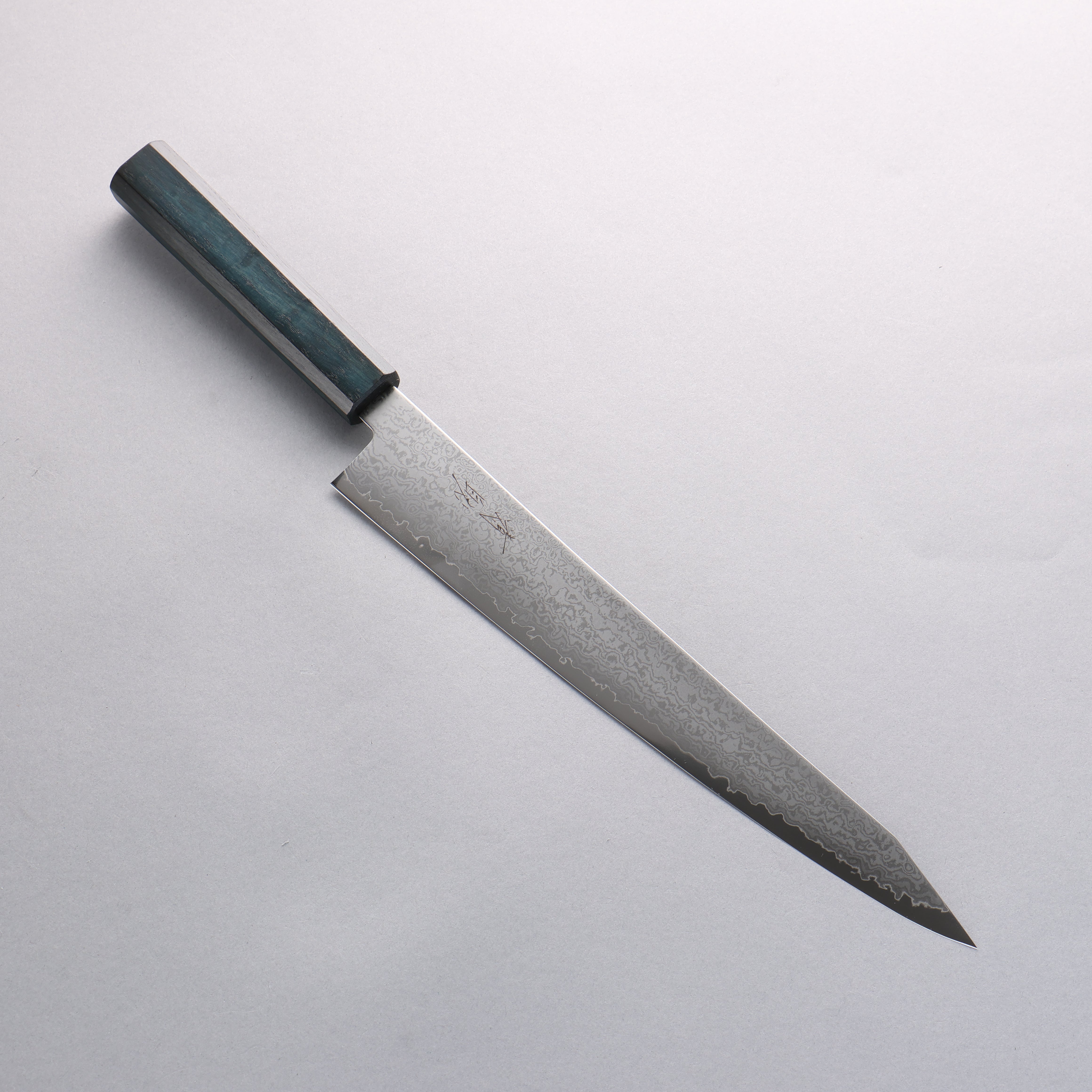 Seisuke VG10 Damascus Kiritsuke Sujihiki 270mm Indigo Dyed Oak Handle - Seisuke Knife