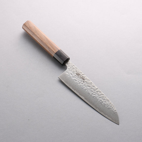 Seisuke AUS10 Hammered Damascus Santoku 165mm Walnut Handle - Seisuke Knife