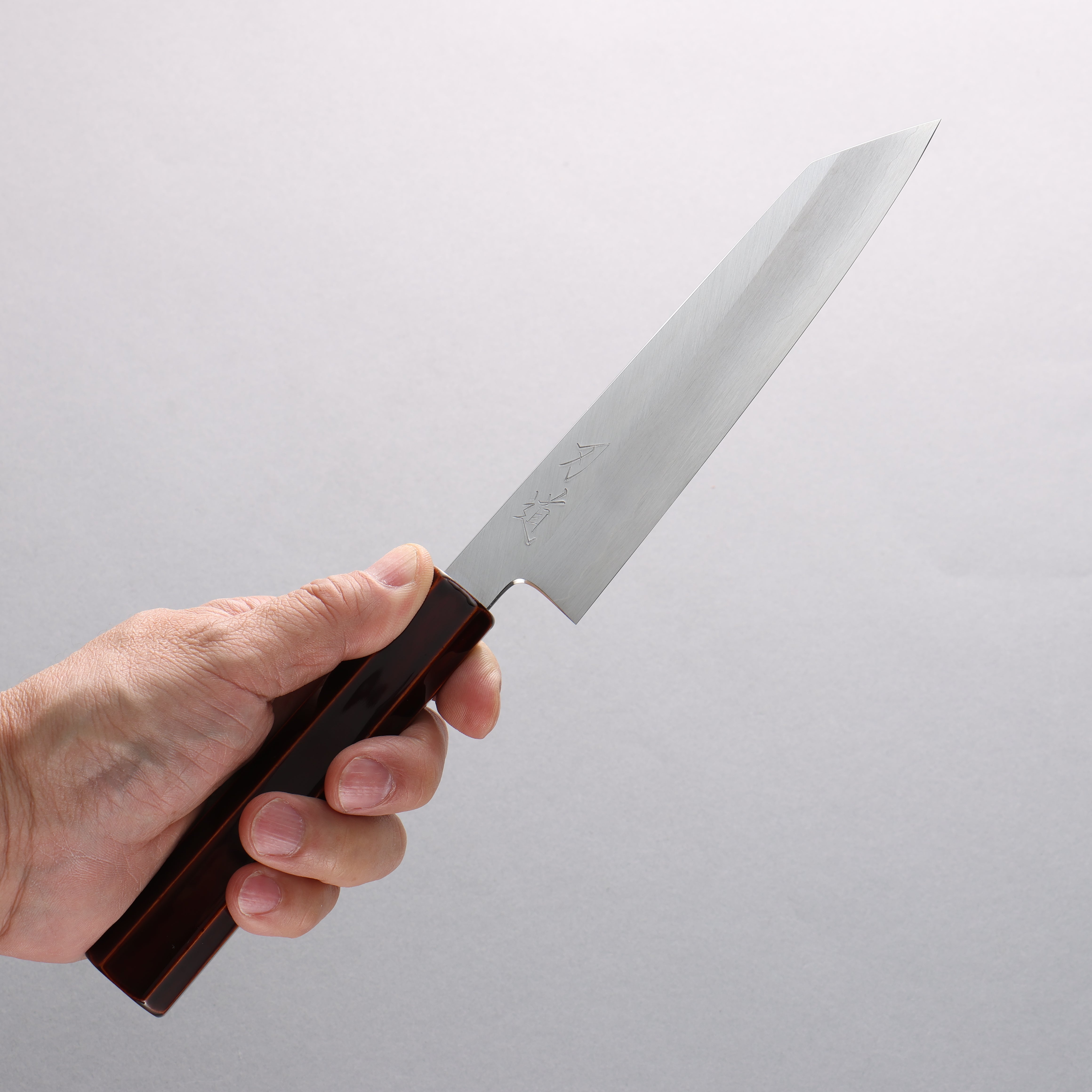 Hado Silver Steel No.3 Migaki Kiritsuke Petty-Utility 150mm Kijiro-Nuri Lacquered Handle - Seisuke Knife