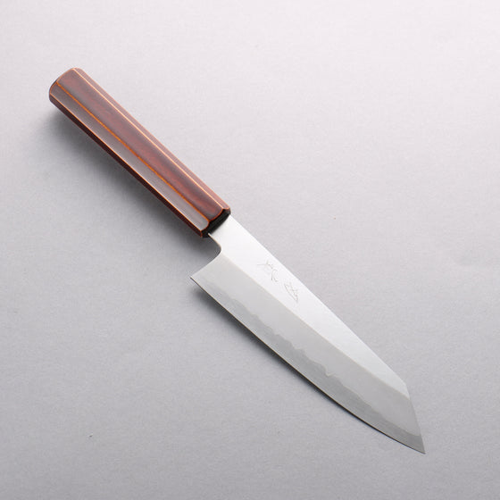 Hado Silver Steel No.3 Migaki Finished Kiritsuke Santoku 180mm Lacquered (Kijiro-nuri) Handle - Seisuke Knife