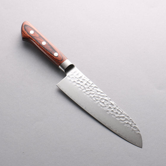 Seisuke VG10 33 Layer Hammered Damascus Santoku 170mm Mahogany Handle - Seisuke Knife