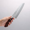 Seisuke VG10 33 Layer Hammered Damascus Santoku 170mm Mahogany Handle - Seisuke Knife - Slide 4