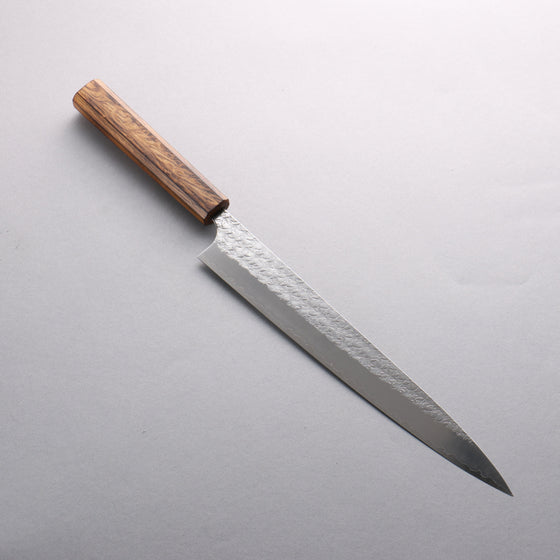 Yoshimi Kato Minamo SG2 Hammered Sujihiki 270mm Burnt Oak Handle - Seisuke Knife