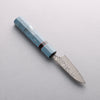 Yoshimi Kato SG2 Black Damascus Paring 75mm Blue Stabilized Wood (With Black Ring) Handle - Seisuke Knife - Slide 2