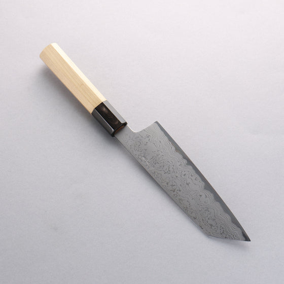 Kikuzuki Blue Steel No.1 Damascus Kiritsuke Santoku 180mm Magnolia Handle - Seisuke Knife