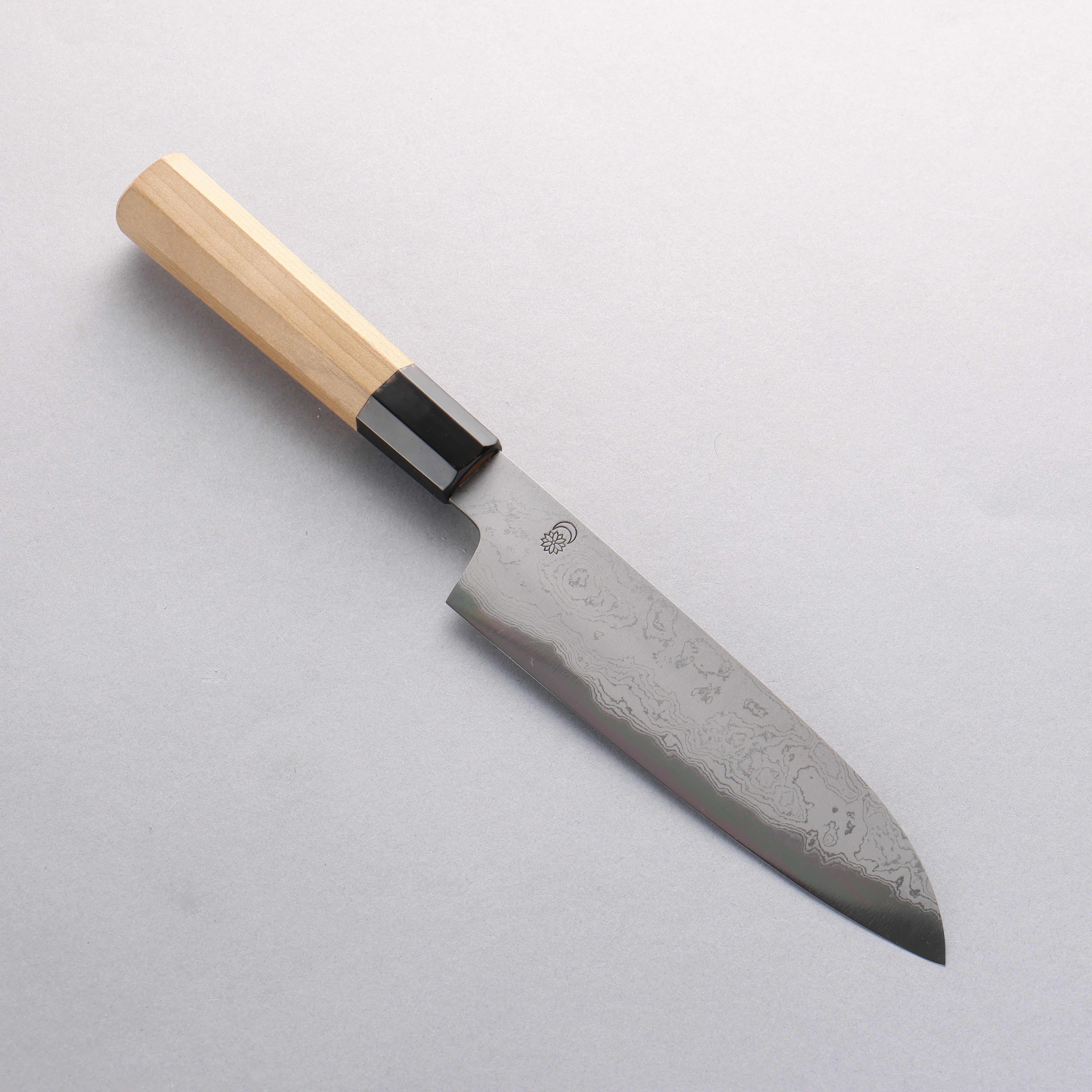 Kikuzuki Blue Steel No.1 Damascus Santoku 180mm Magnolia Handle - Seisuke Knife