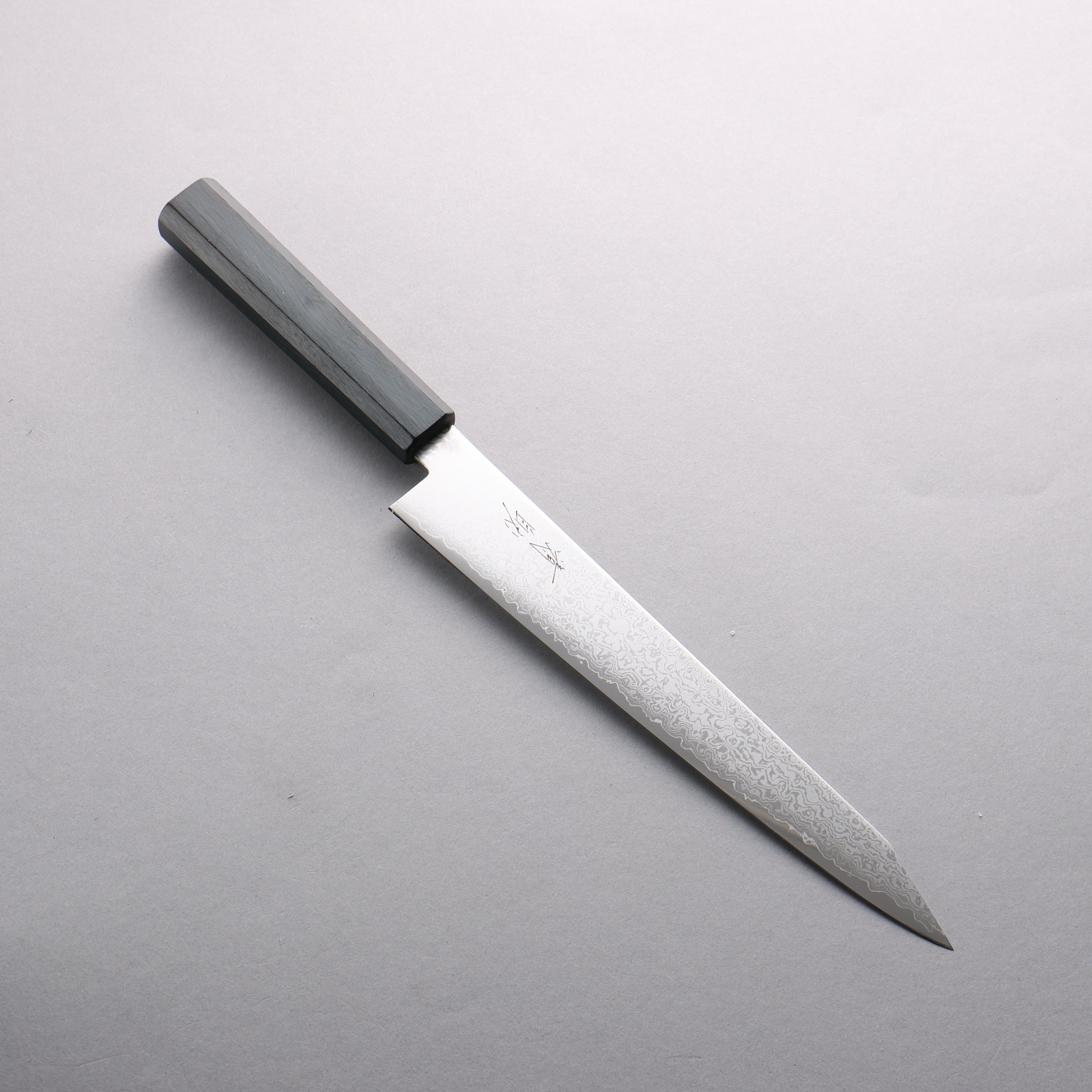 Seisuke VG10 Damascus Kiritsuke Sujihiki 240mm Indigo Dyed Oak Handle - Seisuke Knife