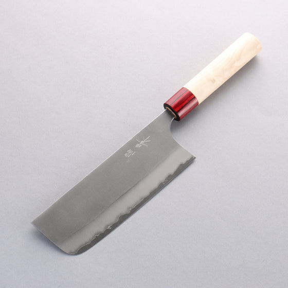 Masakage Yuki White Steel No.2 Nashiji Nakiri 165mm with Magnolia Handle - Seisuke Knife