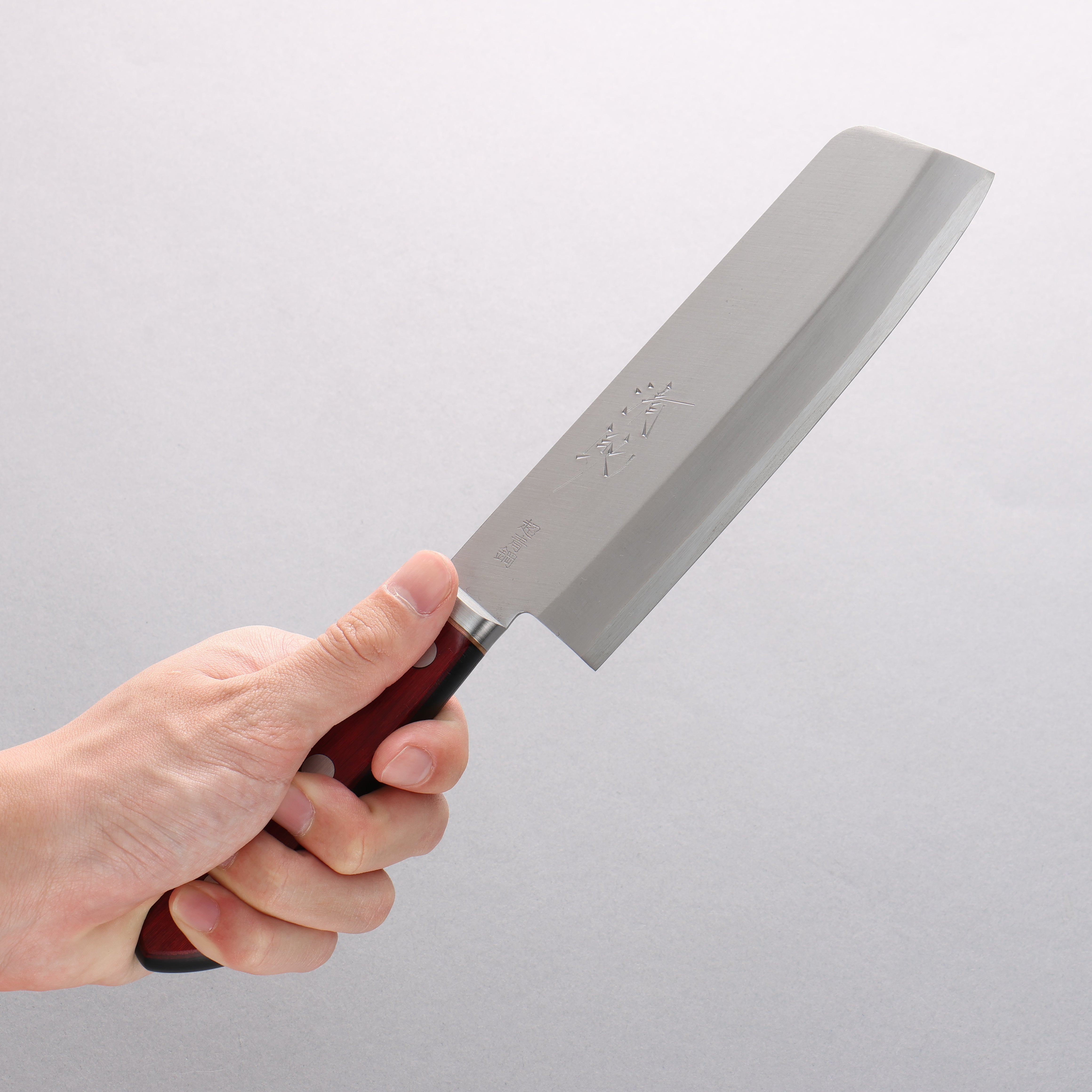 Seisuke Blue Super Migaki Finished Usuba 160mm Red & Black Pakkawood Handle - Seisuke Knife
