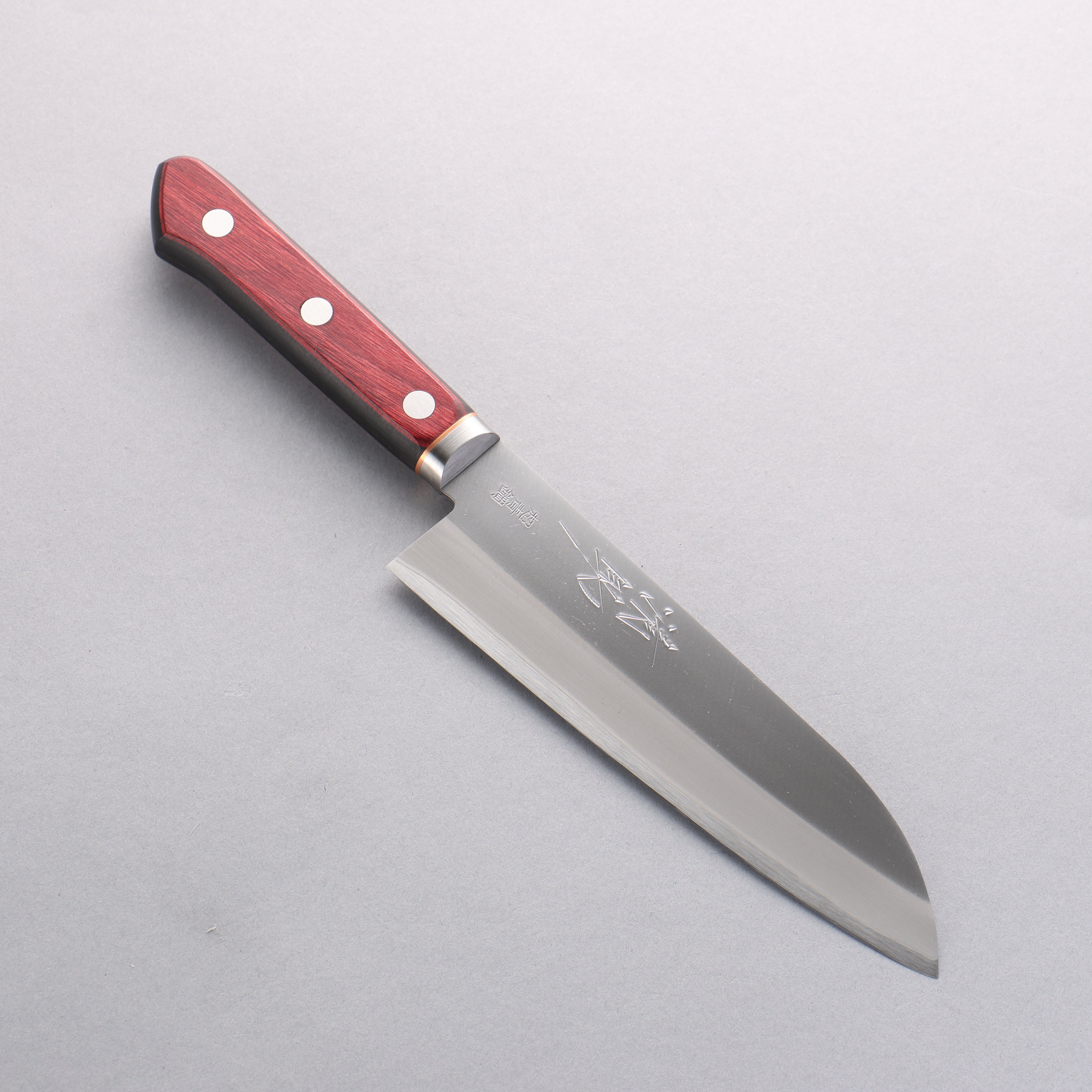 Seisuke Blue Super Migaki Finished Santoku 170mm Red and Black Pakka wood Handle - Seisuke Knife