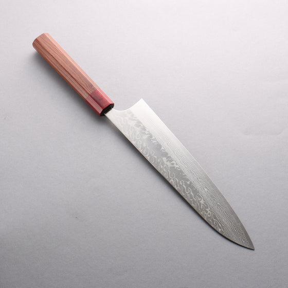 Yoshimi Kato SG2 Damascus Migaki Finished Gyuto 240mm Honduras (ferrule: Red Pakka wood) Handle - Seisuke Knife