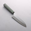 Yoshimi Kato Minamo SG2 Hammered Santoku 170mm Oak (Green laquered) Handle - Seisuke Knife - Slide 1